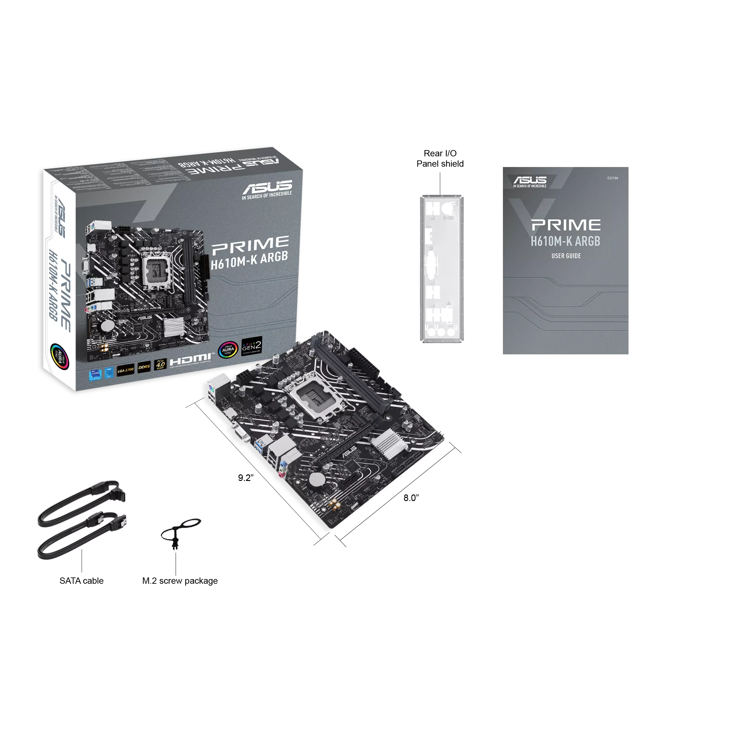 ASUS Motherboard PRIME H610M-K ARGB s1700 H610 2xDDR5 M.2 HDMI D-Sub mATX ARGB