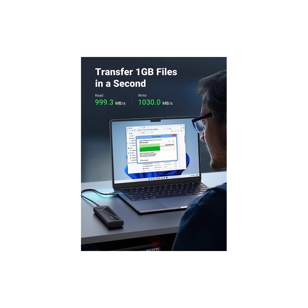 მყარი დისკის ქეისი UGREEN CM578(15512), M.2 NVMe SSD Enclosure Adapter, Grey