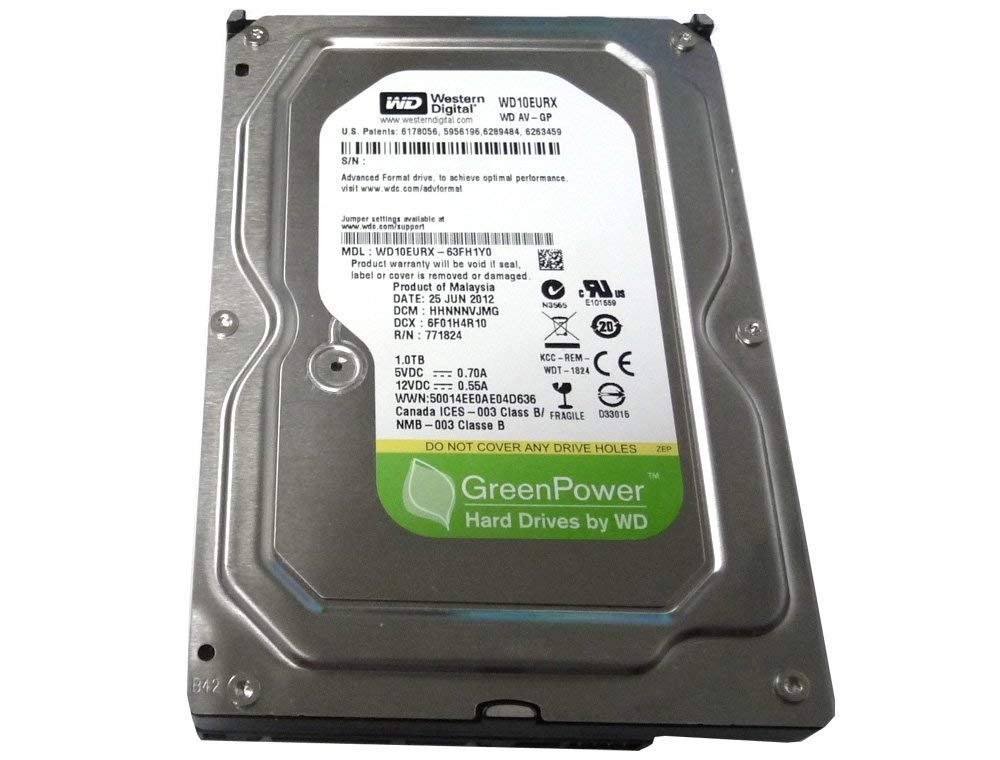 მყარი დისკი:Western Digital WD Bulk WD10EURX 1TB AV GP SATA 6Gbs 3.5", 1 TB