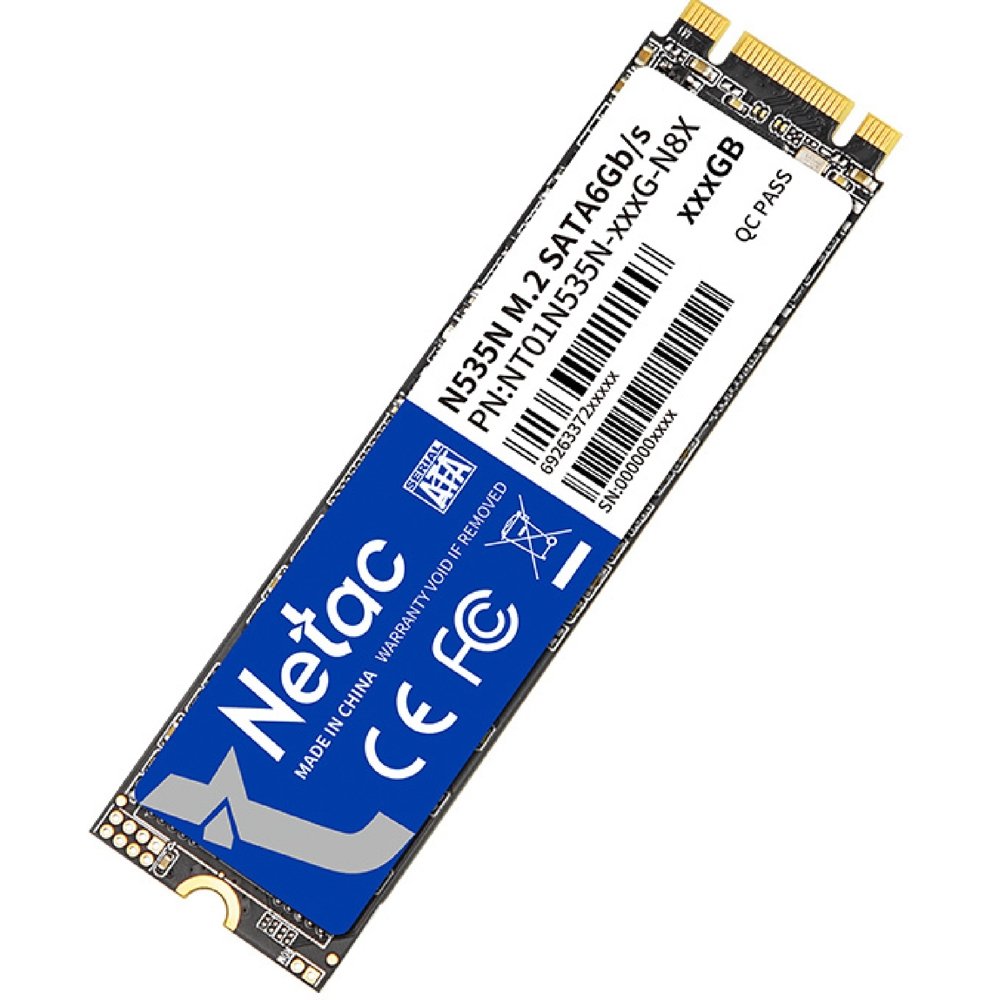 მყარი დისკი N535N NETAC, 512GB, M.2 SATA 2280 NT01N535N-512G-N8X, ,3D NAND, R/W up to 540/490MB/s
