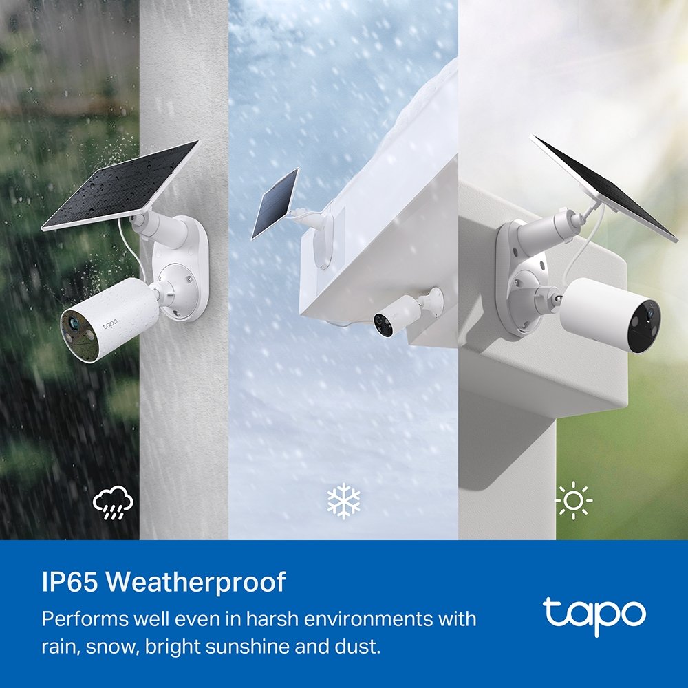 კამერა, Tapo C410 KIT, TP-Link, 2K,3MP გაფართოების  გარე გამოყენების მზის ენერგიაზე მომუშავე  ღამის ხედვით .