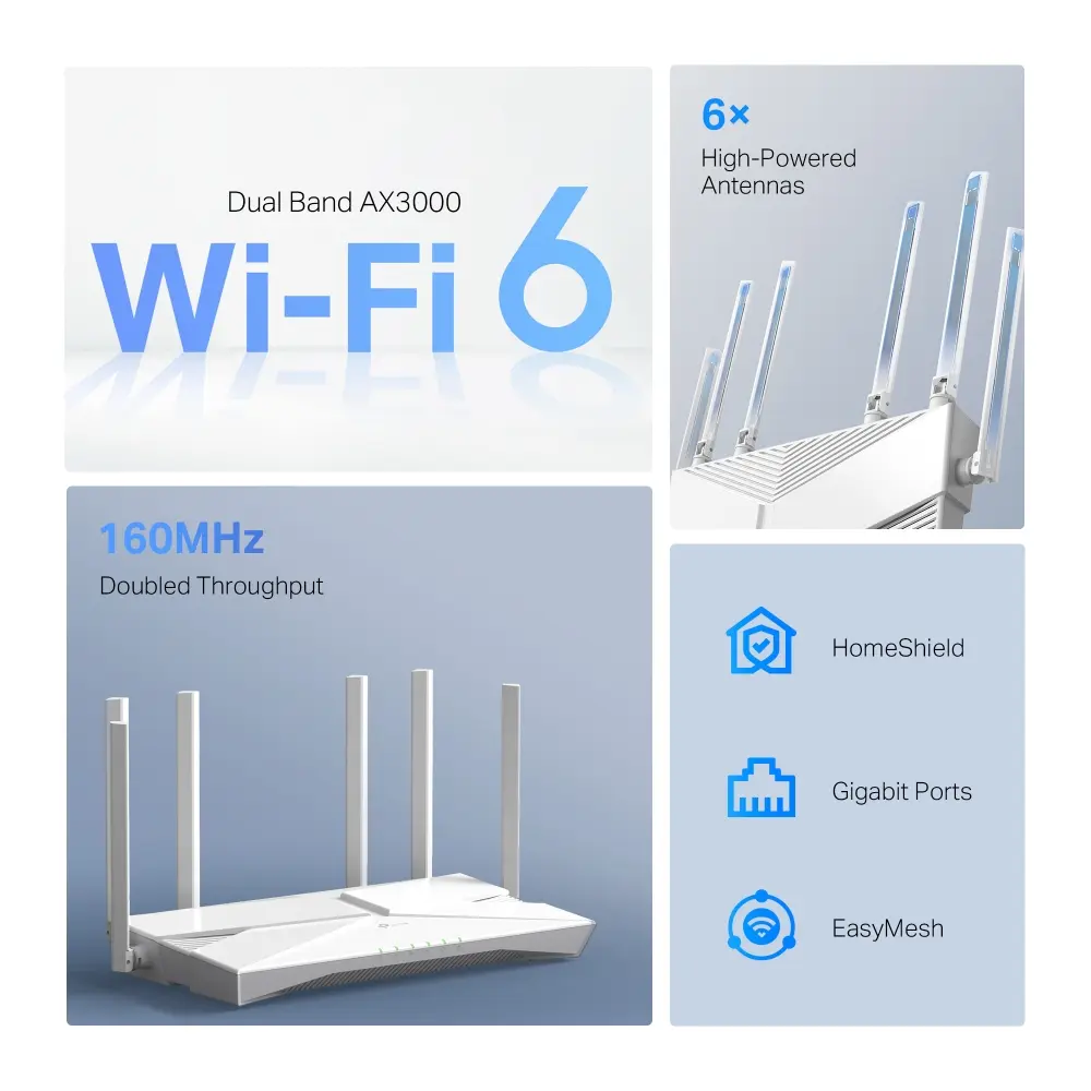 Wi-Fi 6 მარშრუტიზატორი, Archer AX56, TP-Link, .