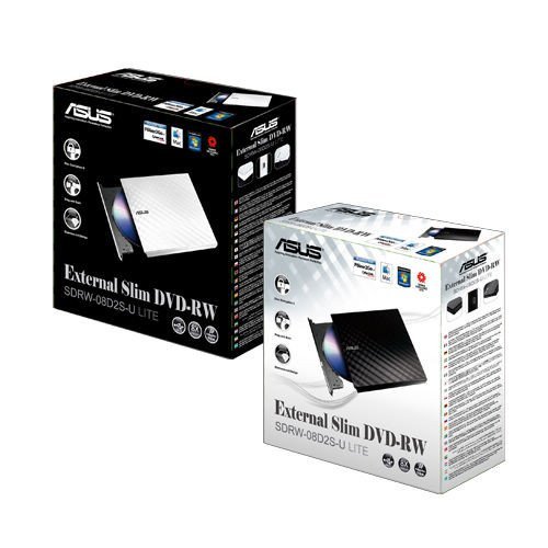 ASUS ODD portable SDRW-08D2S-U LITE DVD+-R/RW burner USB2.0 black Retail Box Slim