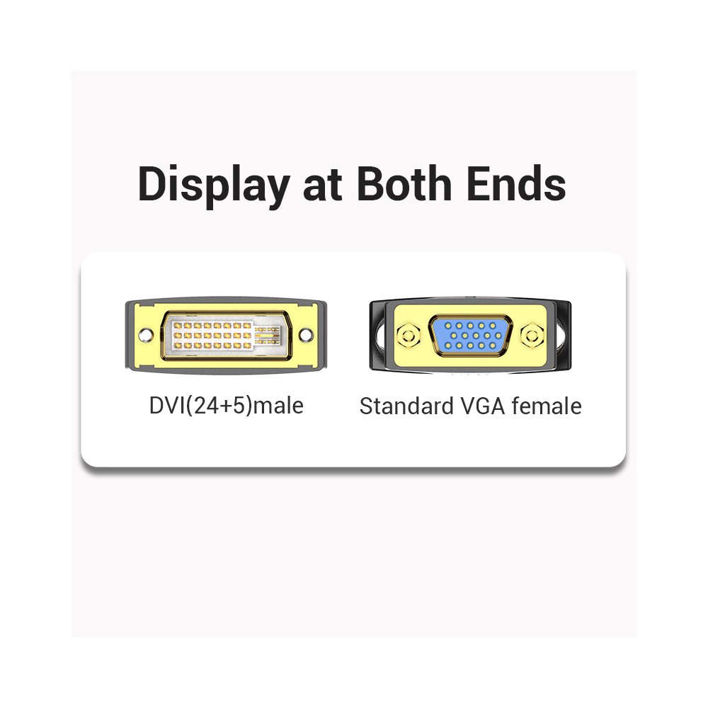 VENTION ECFB0 DVI Male to VGA Female Adapter Black