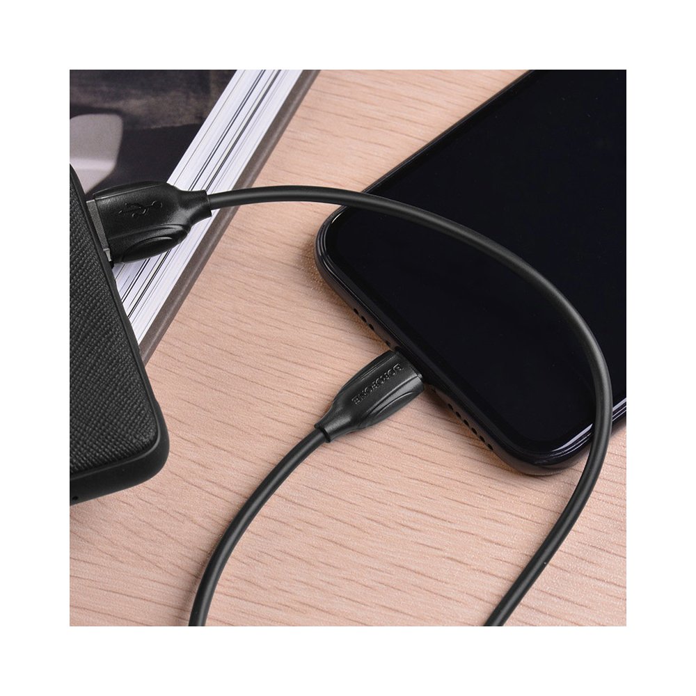 BOROFONE BX19 Benefit charging data cable for Lightning Black