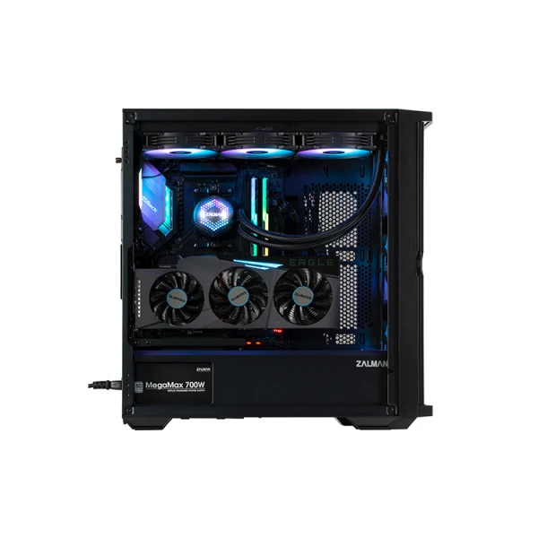 Zalman PC case Z10 Duo without PSU, 2xUSB3.0, 1xUSB Type-C, 3x140mm ARGB, 1x120mm ARGB, VGA 395mm, LCS ready, TG Side Panel, EATX, black