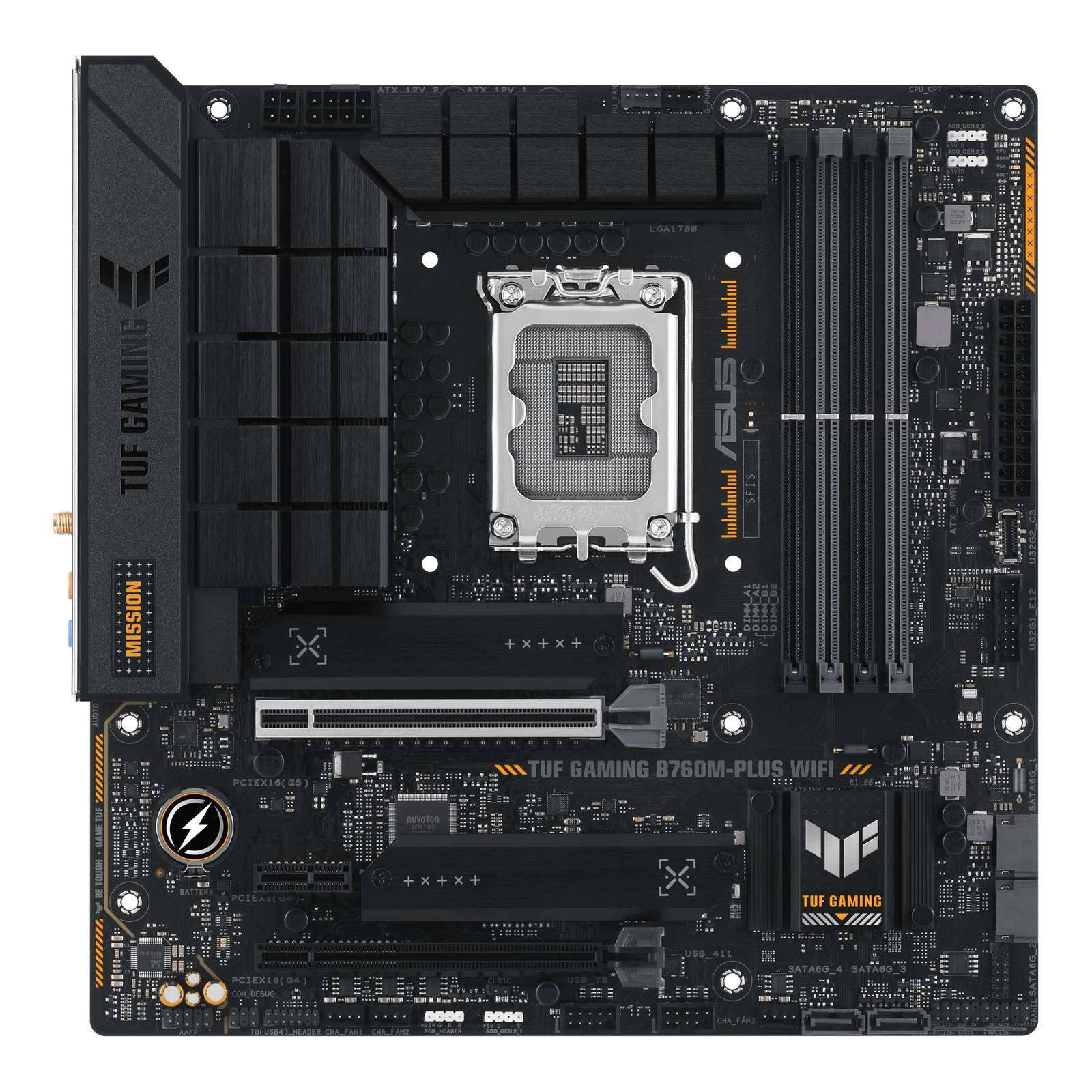 ASUS Motherboard TUF GAMING B760M-PLUS WIFI II s1700 B760 4xDDR5 M.2 HDMI DP Wi-Fi BT mATX