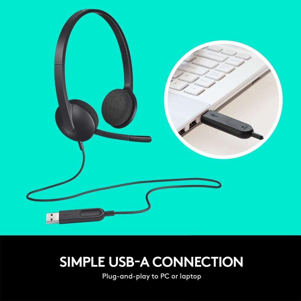 LT-H340/981-000475 LOGITECH H340 USB BLACK headset, with mic BLACK USB 1.8 m (981-000475)