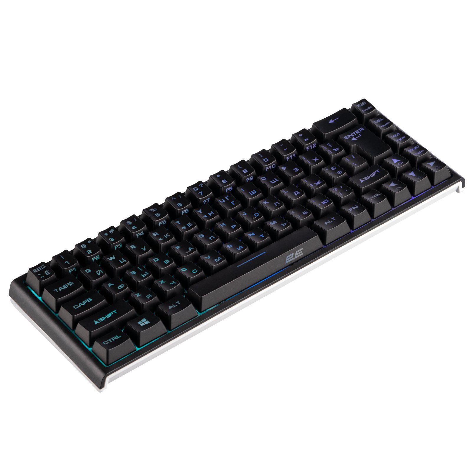 2E GAMING Membrane keyboard KG350 68key, USB-A, EN/UA/RU, RGB, black