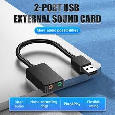 VENTION CDYB0 2-port USB External Sound Card 0.15M Black
