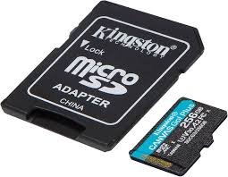 Flash Card/ Kingston 256GB microSDXC Canvas Go! Plus 170R A2 V30 Card + Adapter