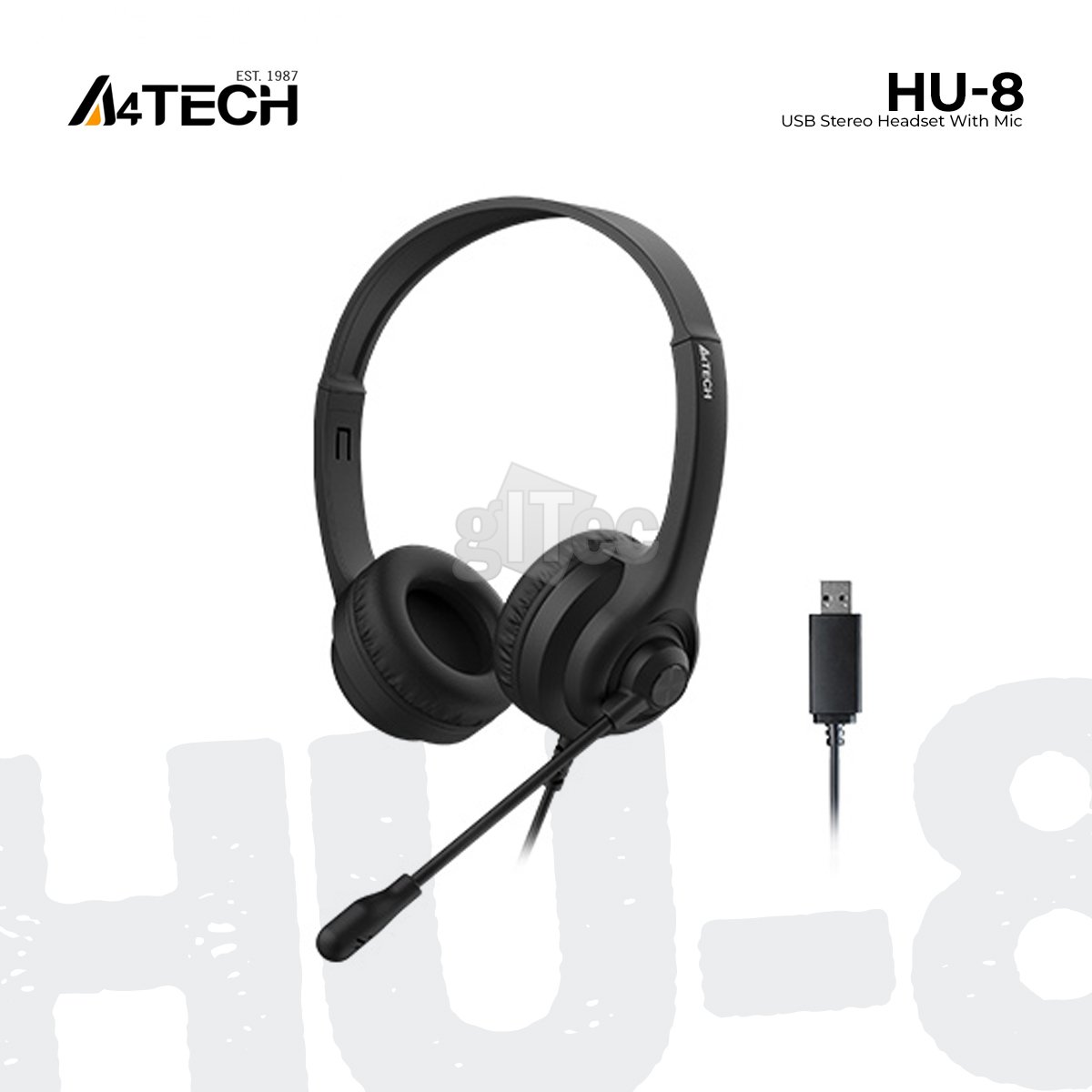ყურსასმენი: A4tech HU-8 USB Stereo Headset With Mic Black
