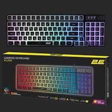 2E GAMING Membrane keyboard KG390 100key, USB-A/WL/BT, EN/UA, RGB, black