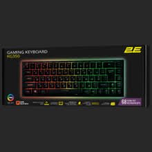 2E GAMING Membrane keyboard KG360 68key, USB-A/WL, EN/UA/RU, RGB, black