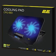 2E GAMING Laptop stand CPG-003, up to 15.6", 2xUSB-A, Blue LED, black