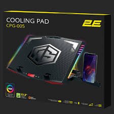 2E GAMING Laptop stand CPG-005, up to 17.3", 2xUSB-A, LCD/phone holder, RGB, black