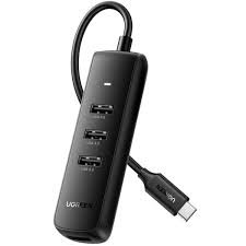 USB-C ჰაბი UGREEN CM416 (20984), USB-C, USB, RJ45, Hub, Black