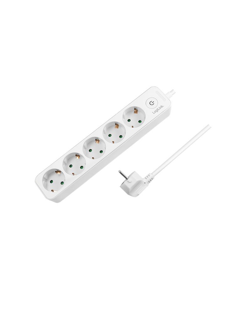 დენის ადაპტორი: Logilink LPS246 Socket Outlet 5-Way + Switch 1.5m White