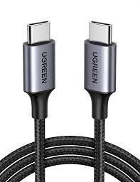 USB კაბელი UGREEN US563 (45180), 60W, Type-C to Type-C PD Fast Charging Silicone Cable, 1m, Purple