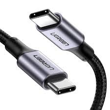 USB კაბელი UGREEN L512 (35985), 100W, Type-C to Type-C PD Fast Charging Cable, 0.5m, Space Gray
