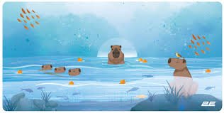 2E Mouse Pad CAPYBARRA, S(250x200x2mm), blue