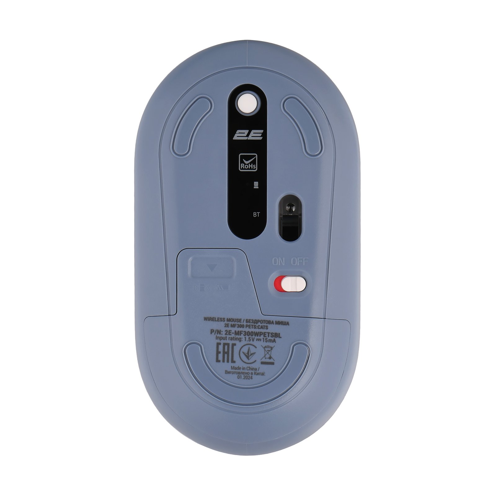 2E Mouse MF300 PETS:CATS Silent WL BT, Blue