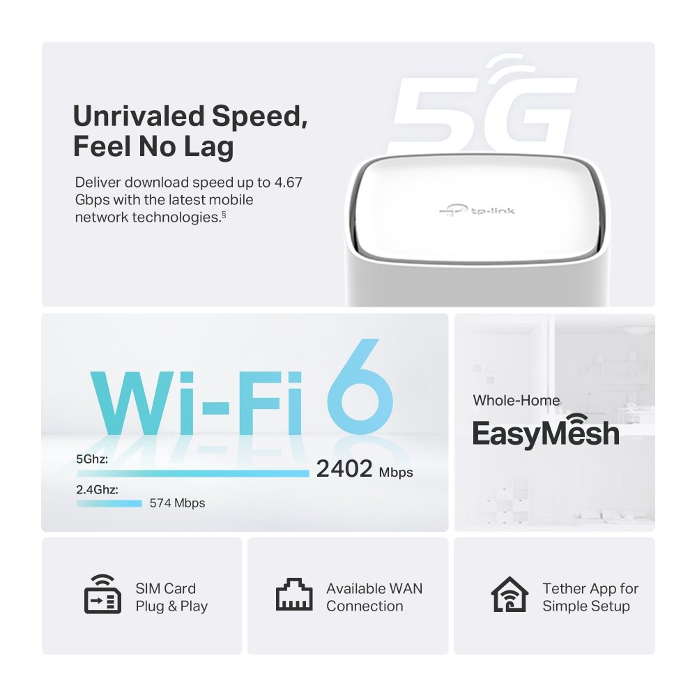 Archer NX500 5G LTE  WiFi Router TP-Link  AX3000 Wireless Dual-Band Gigabit Router