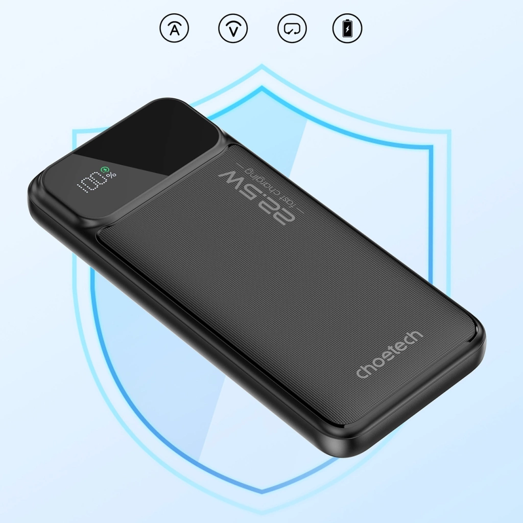 Choetech B729 PD22.5W Dual USB-A+Type-C Power bank 20000mAh Digital Screen