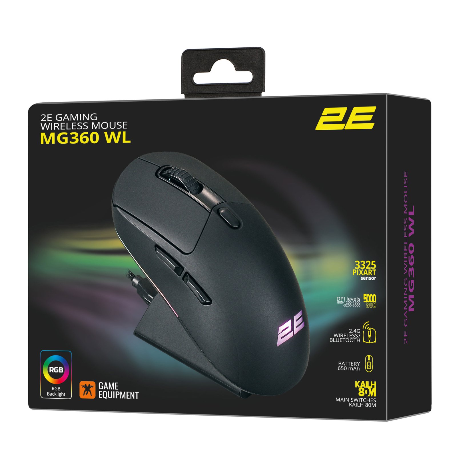 2E GAMING Mouse MG360 WL, USB-A/WL/BT, black