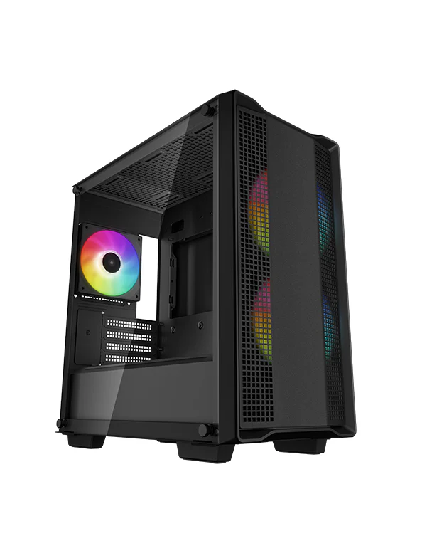 კომპიუტერის ყუთი CC360 ARGB Deepcool,   Mini-ITX / Micro-ATX , 7 Slots, USB3.0×1、USB2.0×1、Audio×1, Front: 2×120mm  Rear: 1×120mmFans,ATX PS2