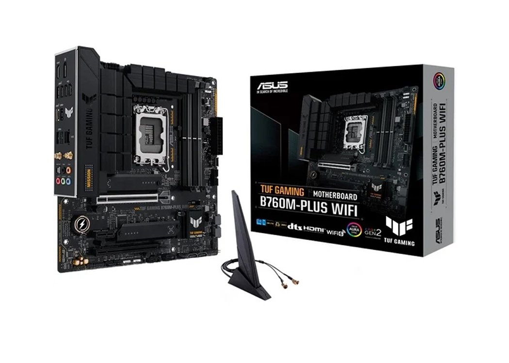 ASUS Motherboard TUF GAMING B760M-PLUS WIFI II s1700 B760 4xDDR5 M.2 HDMI DP Wi-Fi BT mATX