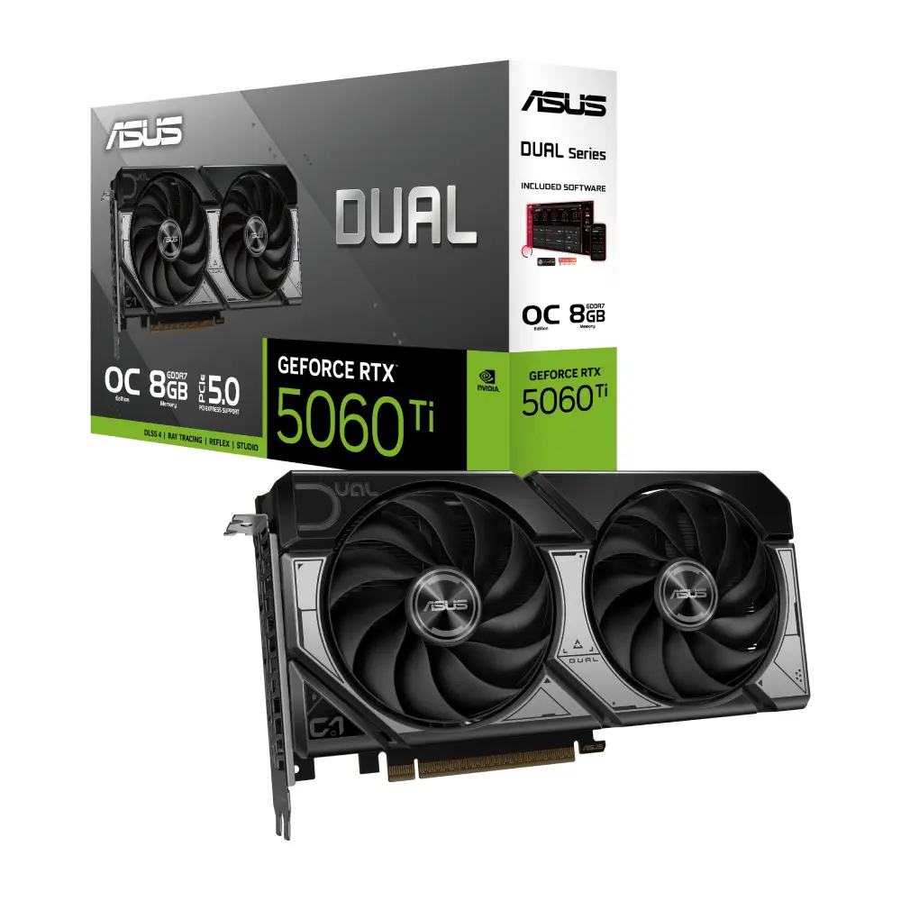 გრაფიკული ბარათი, DUAL-RTX5060TI-O8G , ASUS, RTX™ 5060 Ti 8GB GDDR7 OC Edition. 90YV0MP2-M0NA00.