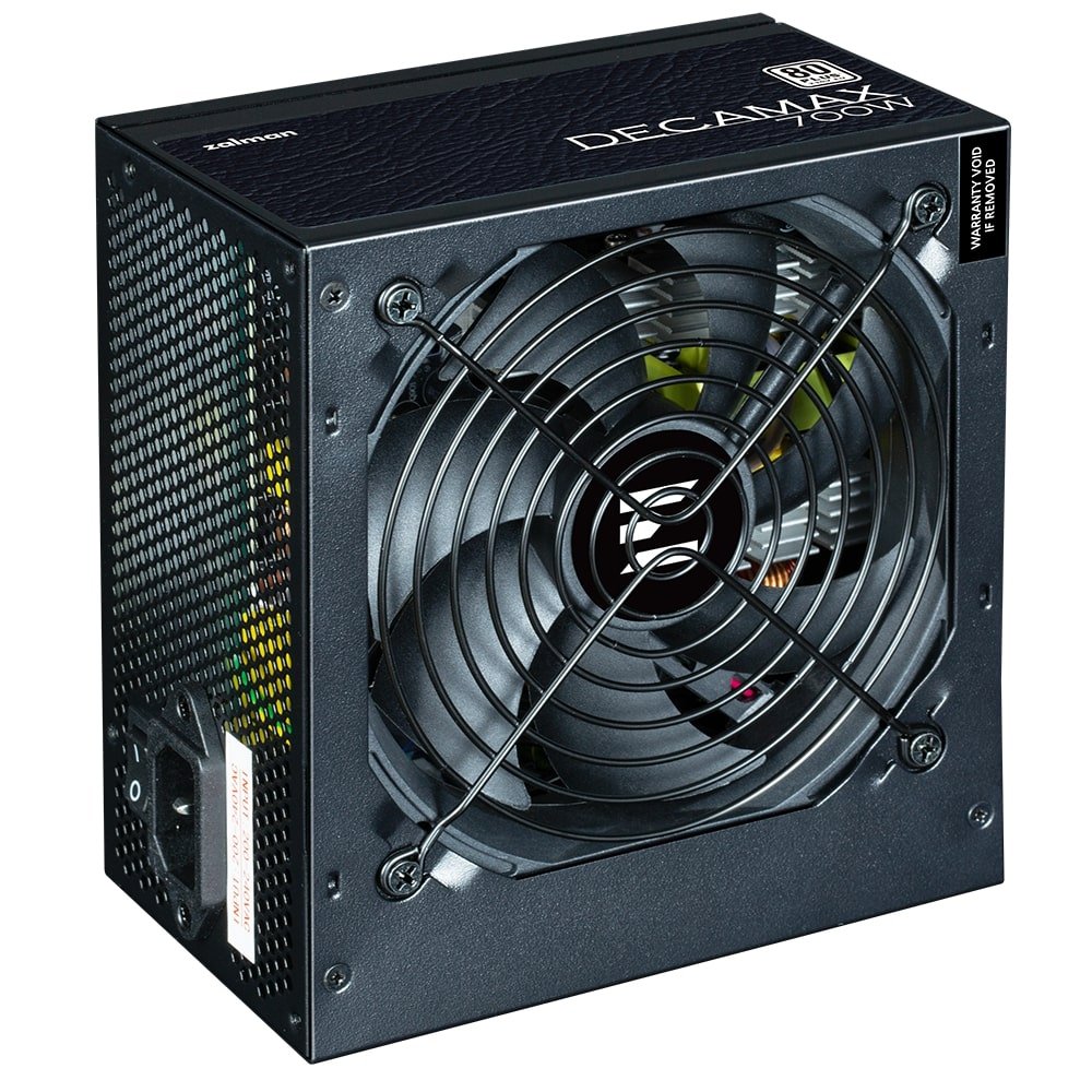 Zalman PSU Decamax  (700W) 85%, 80 Plus, 120мм, 1xMB 24pin(20+4), 1xCPU 8(4+4)+4pin, 3xMolex, 6xSATA, 4xPCIe 8pin(6+2)
