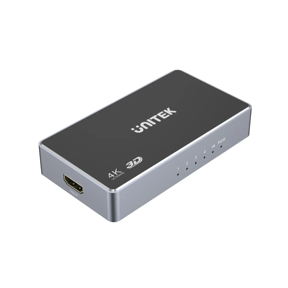V1109A,  UNITEK 4K HDMI 1.4b Splitter 1 In 4 Out, Color: Space Grey and Black