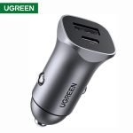 მანქანის USB დამტენი UGREEN CD130 (30780) Dual USB Car Charger 18W Type-C PD Car Charging for iPhone