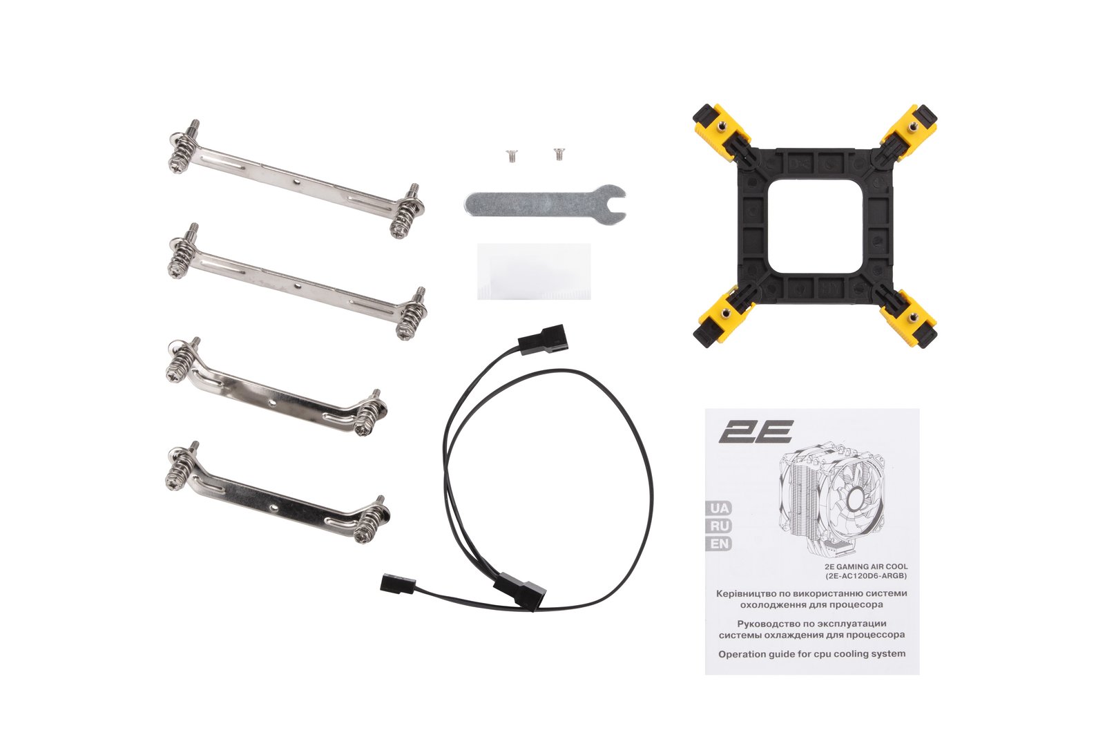 2E GAMING CPU cooler Air Cool AC120D6-ARGB, LGA1700, 1366, 1200, 115x,  AM5, AM4, AM3, AM3+, AM2, AM2+, FM2, FM1, 4pin PWM, 3pin +5VARGB, TDP 200W