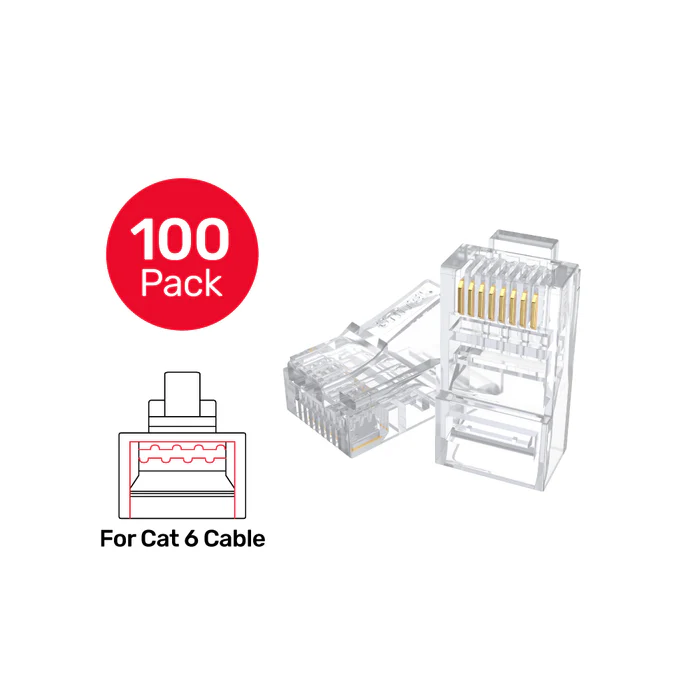 კონექტორი,  OT1091ATP01, UNITEK, UTP CAT6 RJ45 8P8C Pass Through, 100pcs.