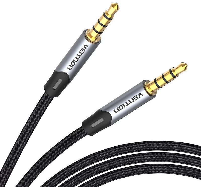 VENTION BAQHF TRRS 3.5MM Male to Male Aux  Cable 1M Gray