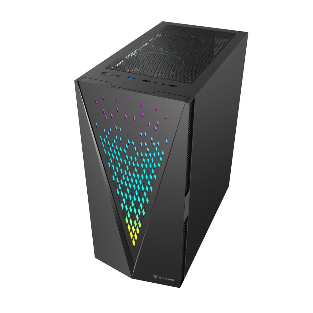 2E GAMING Computer case  GALAXY (G2055) MidT, 2xUSB2.0,1xUSB3.0, 3x120mm ARGB+strip,TG (side panel),without PSU,black
