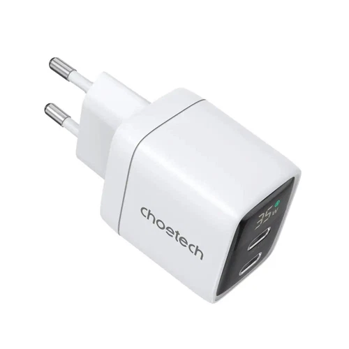 Choetech PD6051 35W GAN Display Wall Charger White