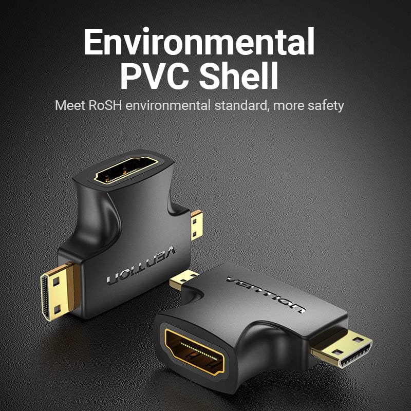 VENTION AG6922794748064FB0 2 in 1 Mini HDMI and Micro HDMI Male to HDMI Female Adapter Black