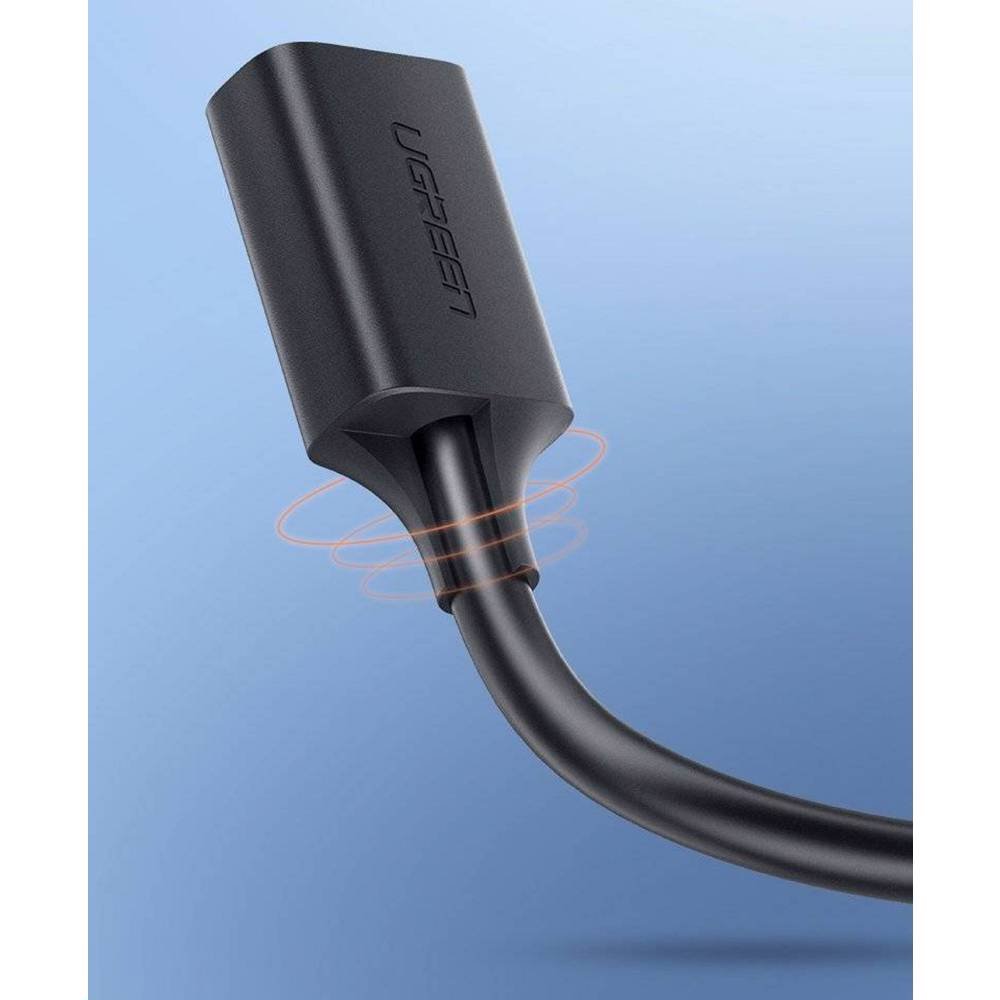 USB დამაგრძელებელი UGREEN US129 (10373), USB 3.0 Male to USB Female, Extension Male Cable, 2m, Black