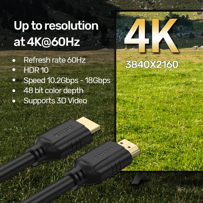 კაბელი, C11079BK-3M, UNITEK, 3M, HDMI 2.0 Male to Male.