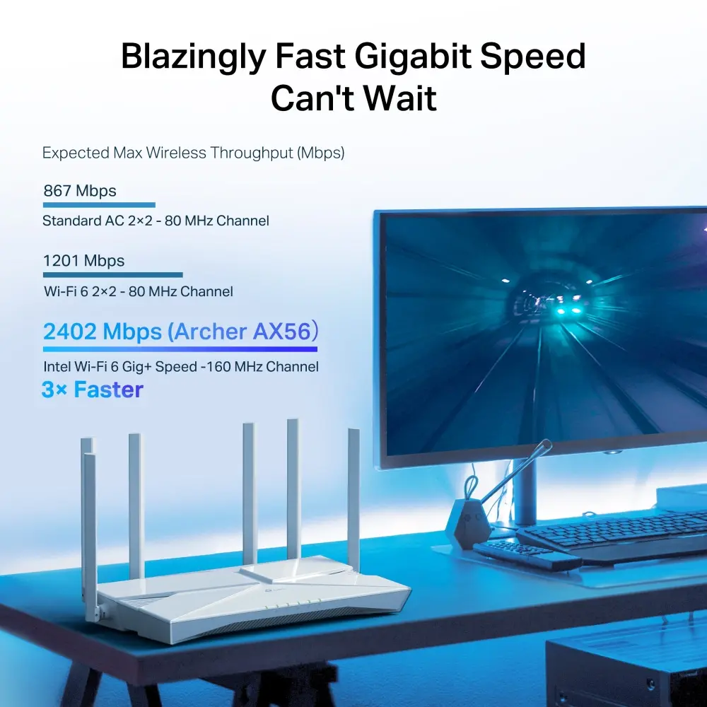 Wi-Fi 6 მარშრუტიზატორი, Archer AX56, TP-Link, .