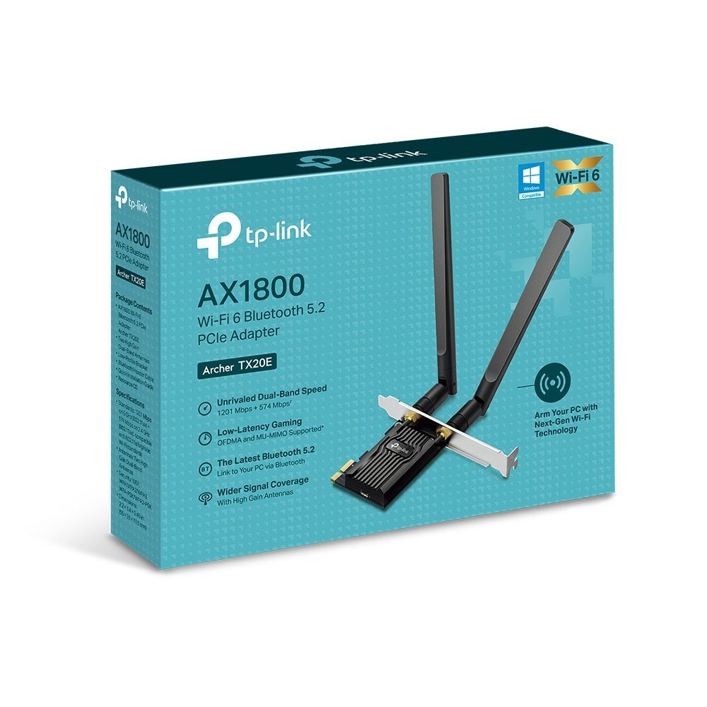 Archer TX20E, TP-Link, AX1800 Wi-Fi 6 Bluetooth 5.2 PCIe Adapter