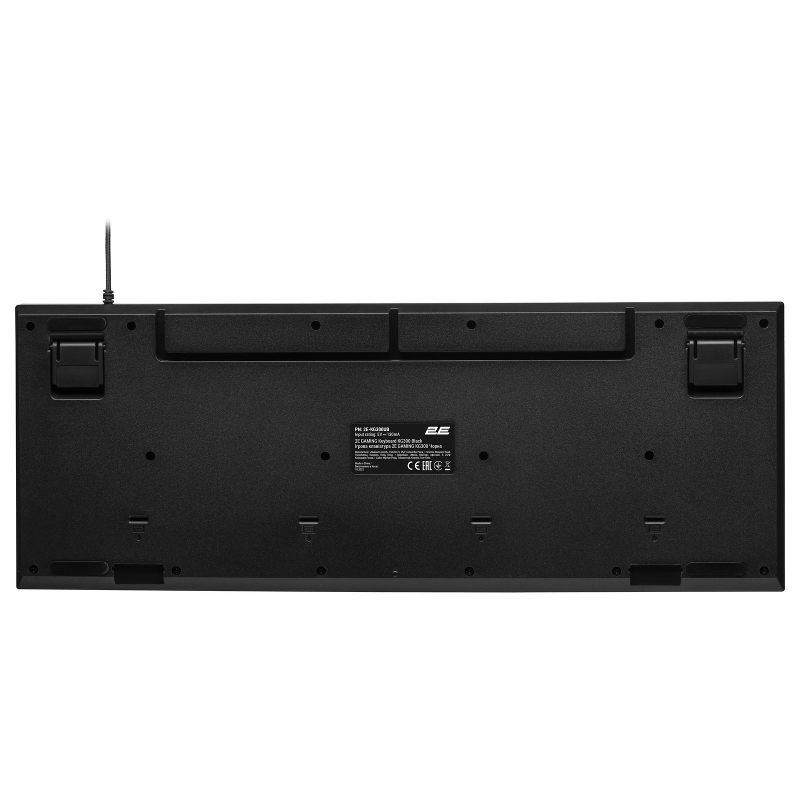 2E GAMING Membrane keyboard KG300 114key, USB-A, EN/RU, LED, black