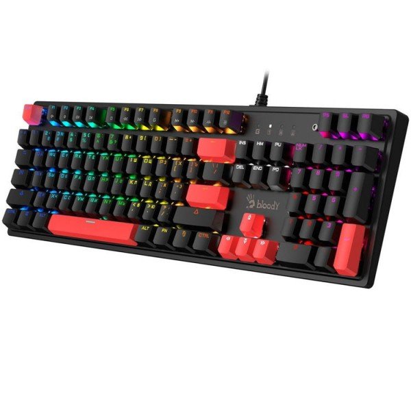 კლავიატურა: A4tech Bloody S510R RGB Mechanical Gaming Keyboard US Layout Fire Black (Blue Switch)