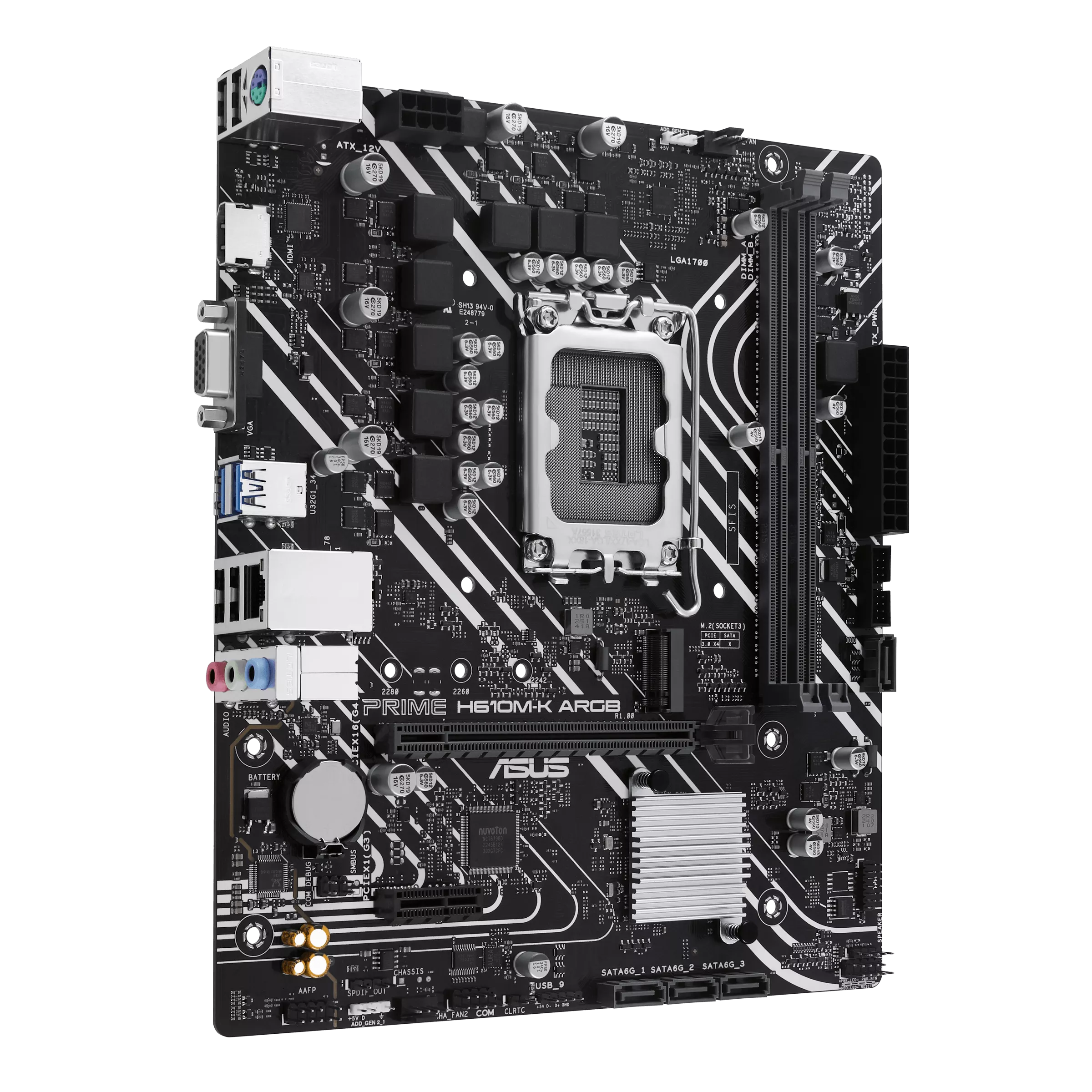 ASUS Motherboard PRIME H610M-K ARGB s1700 H610 2xDDR5 M.2 HDMI D-Sub mATX ARGB