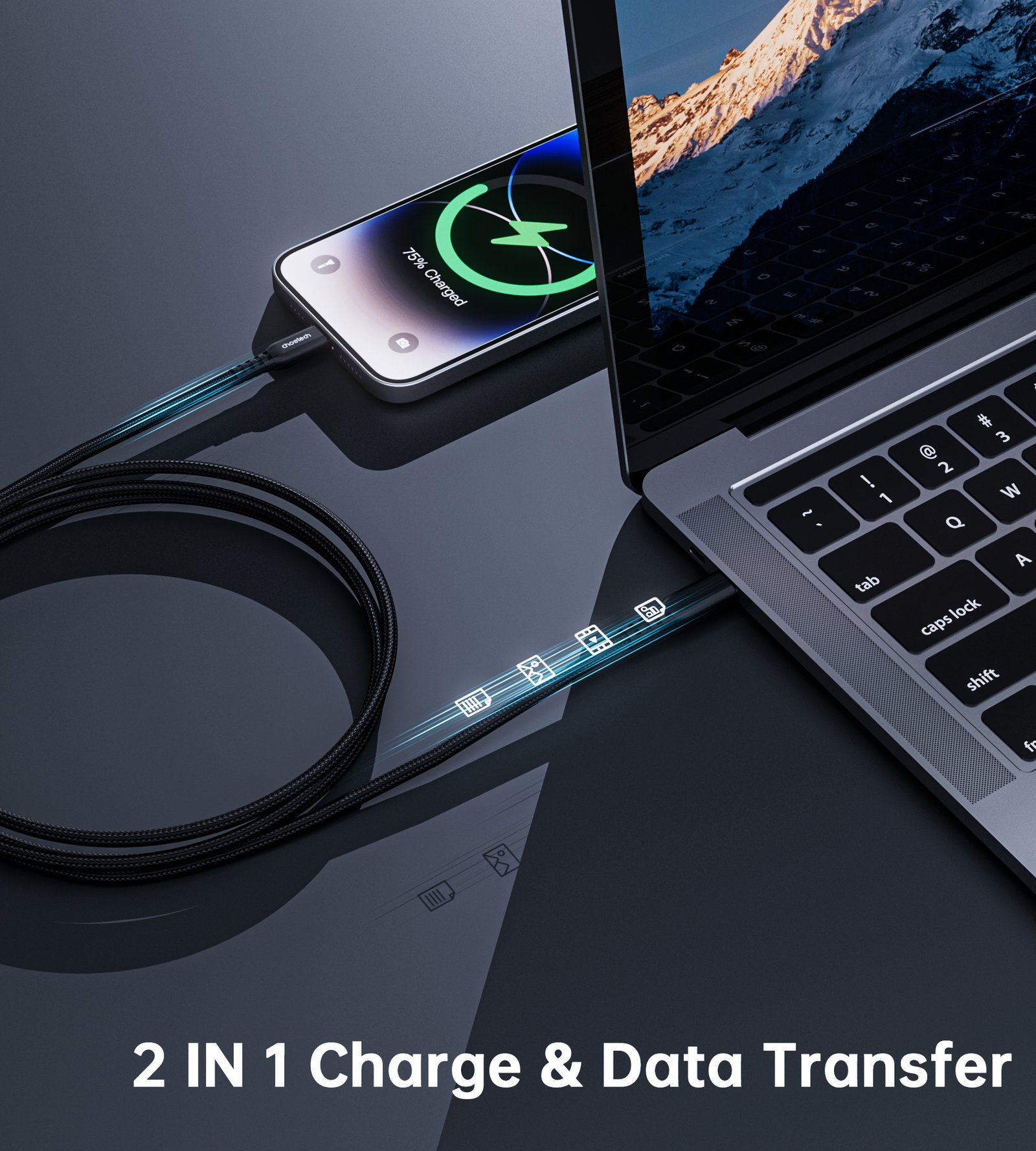 Choetech XCL-1021 Type-C to Lightning 1.8M Nylon Cable