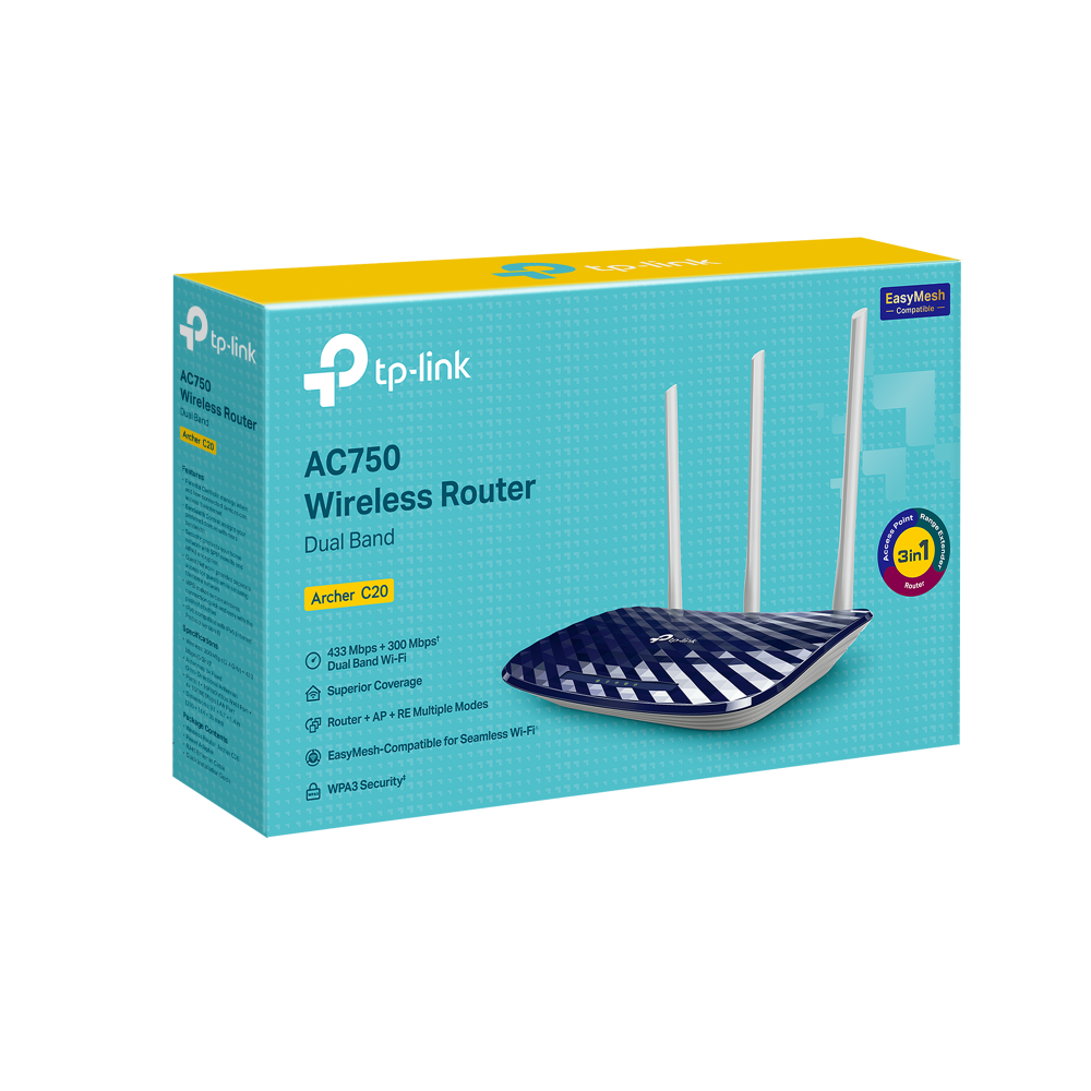WI-FI - Archer C20 , AC750 Wireless Dual Band Router,